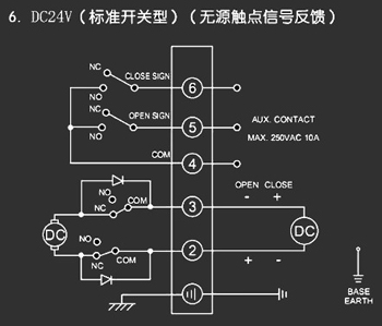 ＤＣ24Ｖ標準開關型<a href='http://www.hyexp.com.cn/Product/diefa/diandongdiefa/' target='_blank'>電動<a href='http://www.hyexp.com.cn/Product/diefa/' target='_blank'>蝶閥</a></a>接線圖